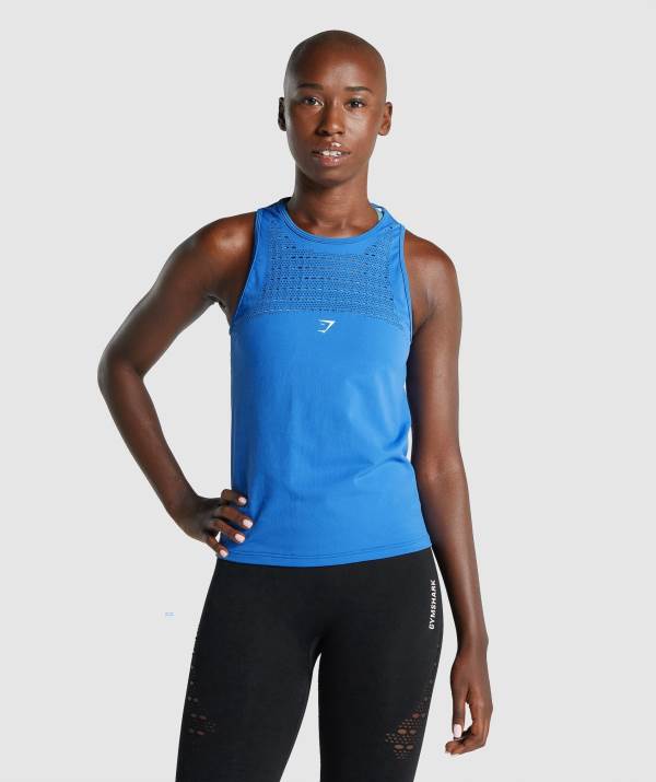 Damske Tielko Gymshark Energy Seamless Loose Vest Modre | IA9021387
